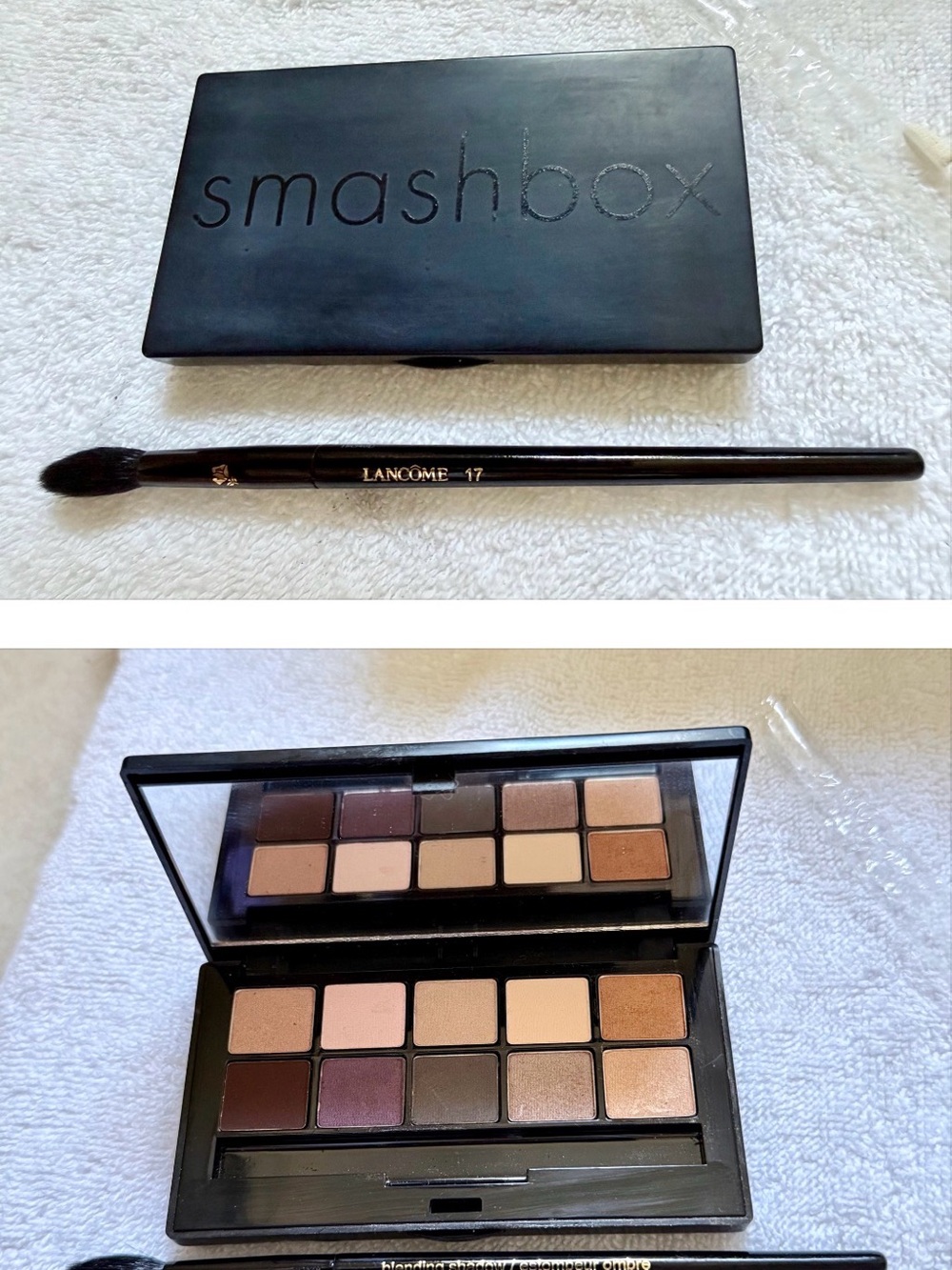 Smashbox Eyeshadow Palette - Warm Browns & Soft Pinks + Lancôme #17 blend brush